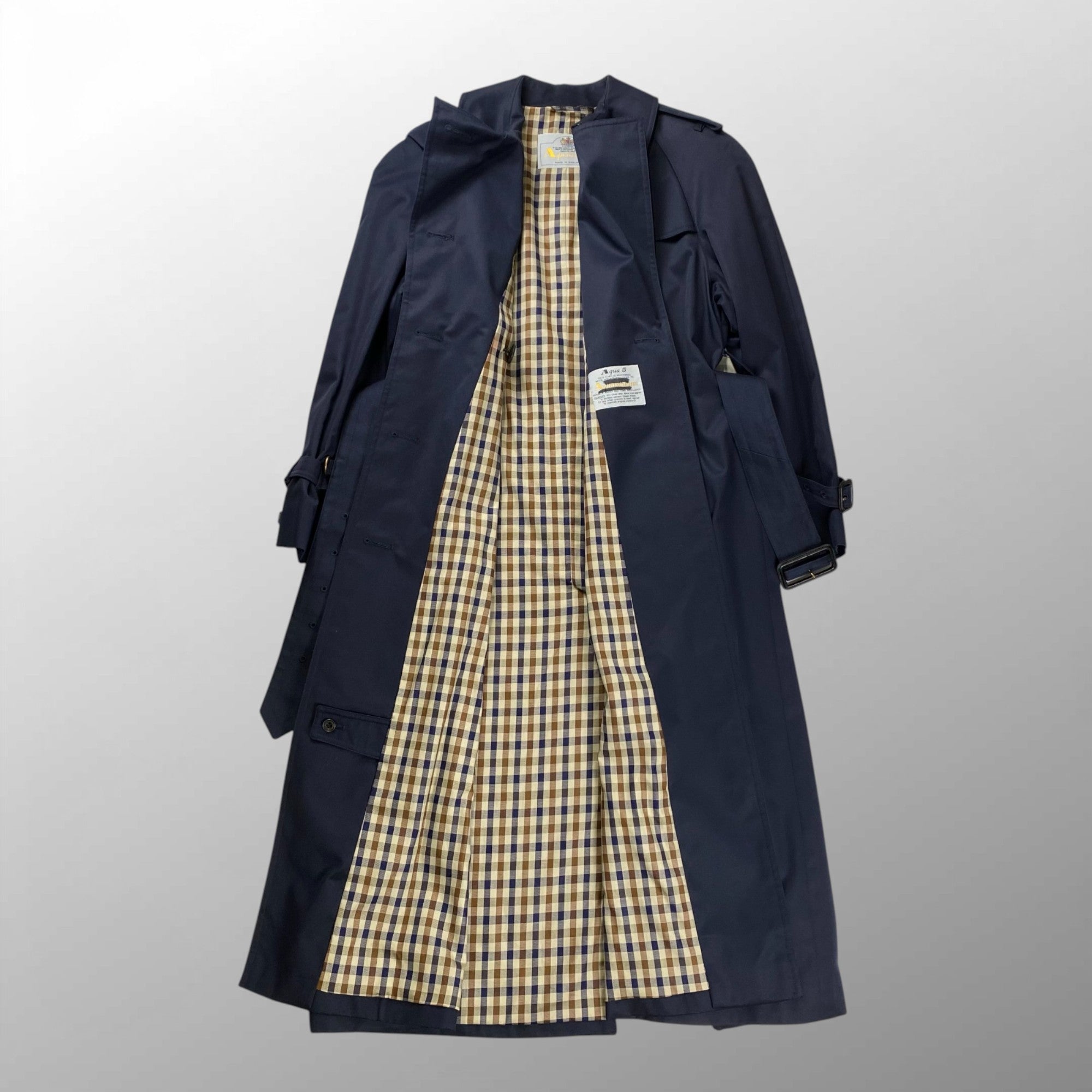 VINTAGE Aquascutum アクアスキュータム / 80s TRENCH COAT トレンチコート Aqua5生地 Dカン SIZE：36SHT(M程度)