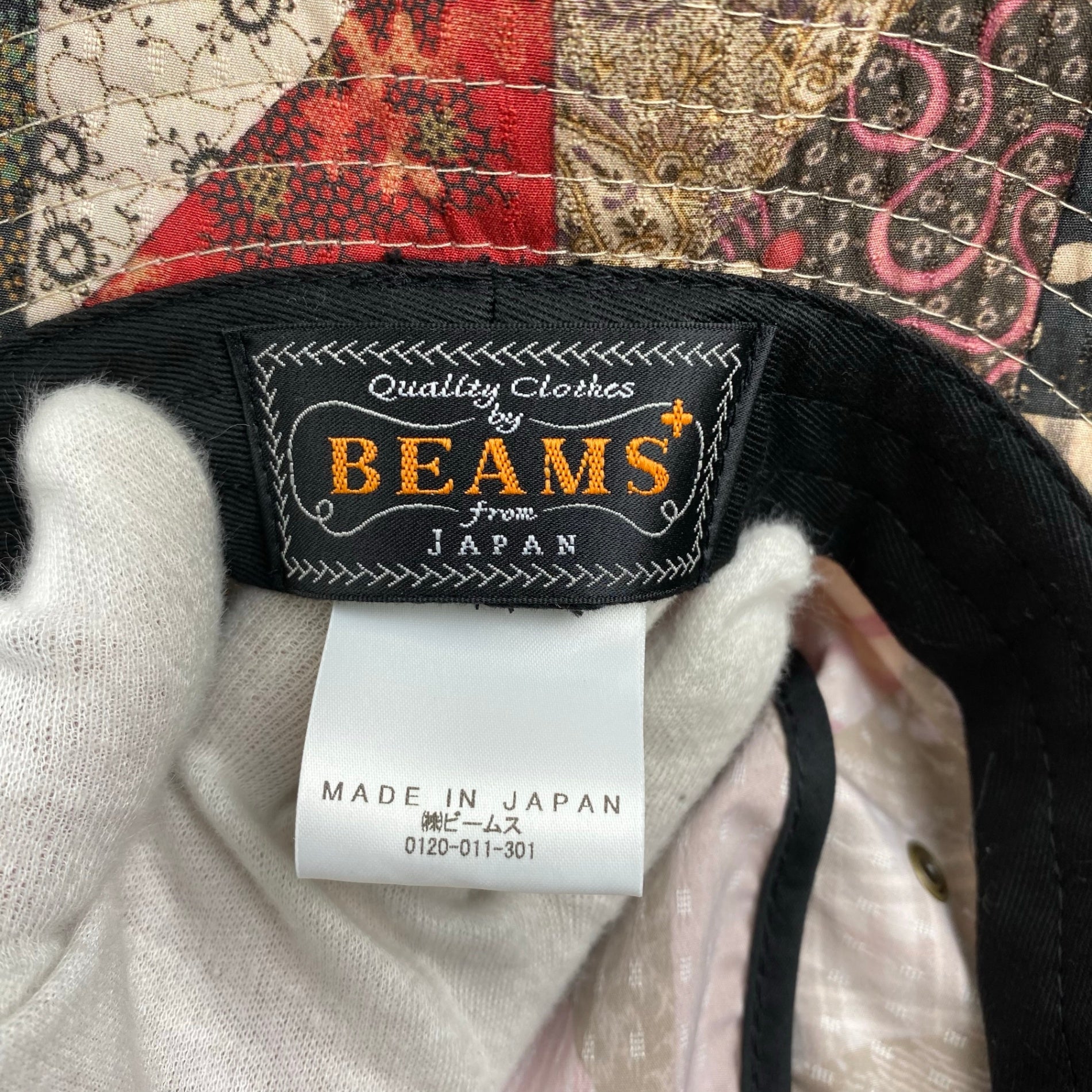【25SS 極美品】BEAMS PLUS ビームスプラス / バケットハット パッチワークプリント アジャスター付 参考定価：11,000+tax