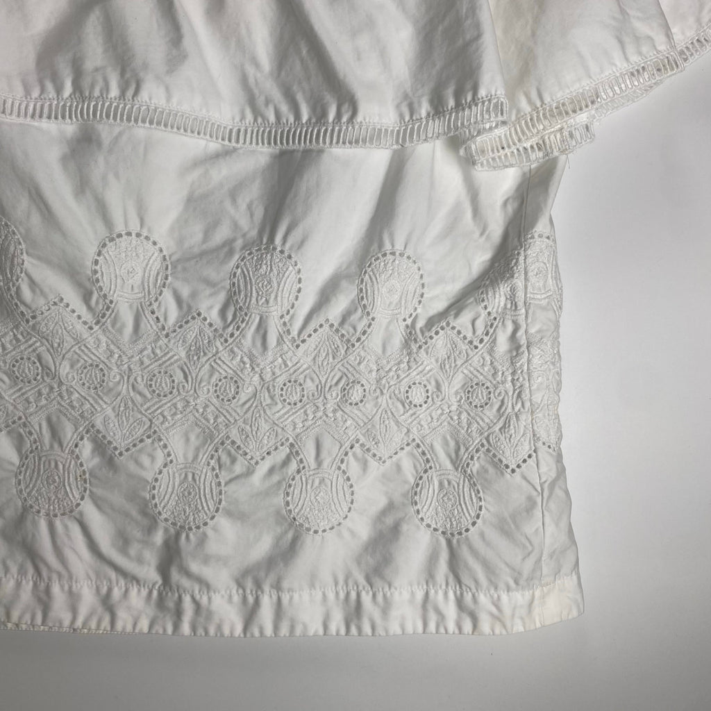 MACKINTOSH PHILOSOPHY / 半袖 エンブロイダリー カットワーク ブラウス ホワイト 参考定価：20,000程度 SIZE:36