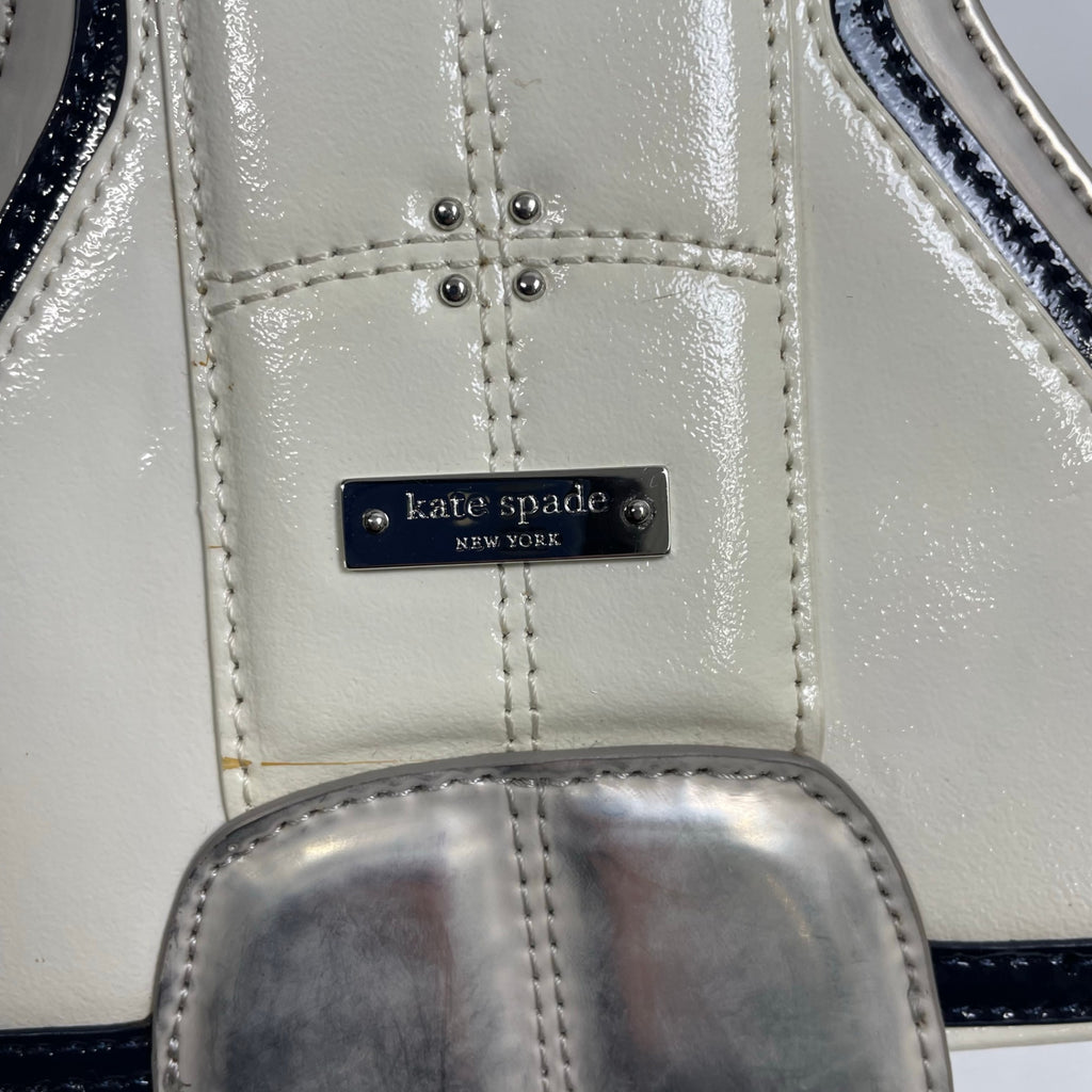 kate spade ケイトスペード / スペースシャトルクラッチバッグ ホワイト×シルバー