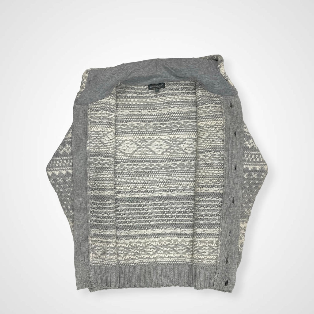 LORENZO MAGNI ロレンツォ マグニ / ノルディックニットパーカー イタリア製 参考定価：26,000程度 SIZE:L
