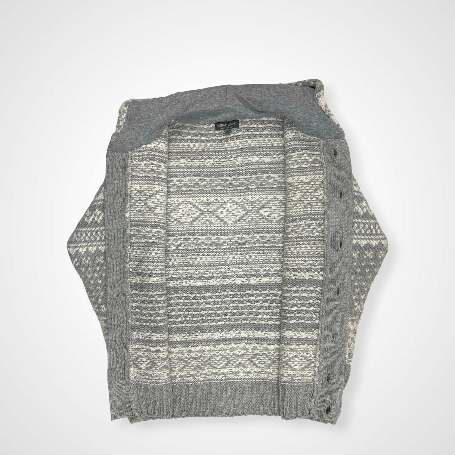 LORENZO MAGNI ロレンツォ マグニ / ノルディックニットパーカー イタリア製 参考定価：26,000程度 SIZE:L