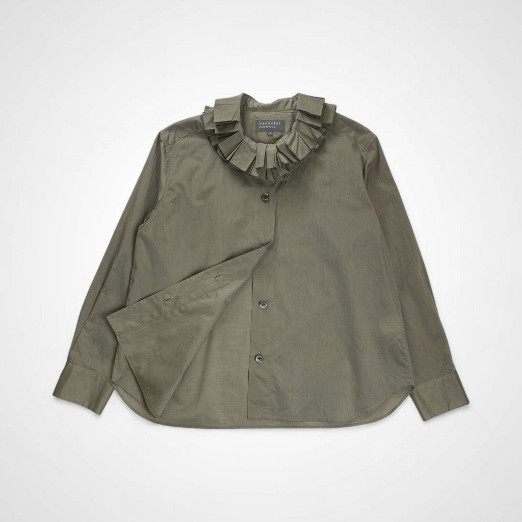 MARGALET HOWELL マーガレット ハウエル / WASED COTTON POPLIN ポプリンシャツ 24年 美品 参考定価：36,000+tax SIZE:1