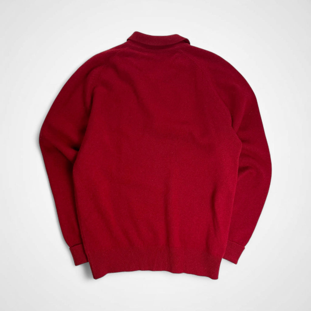 JAEGER イエガー VINTAGE ヴィンテージ / ラムウール ニットポロ MADE IN SCOTLAND SIZE：M-L程度