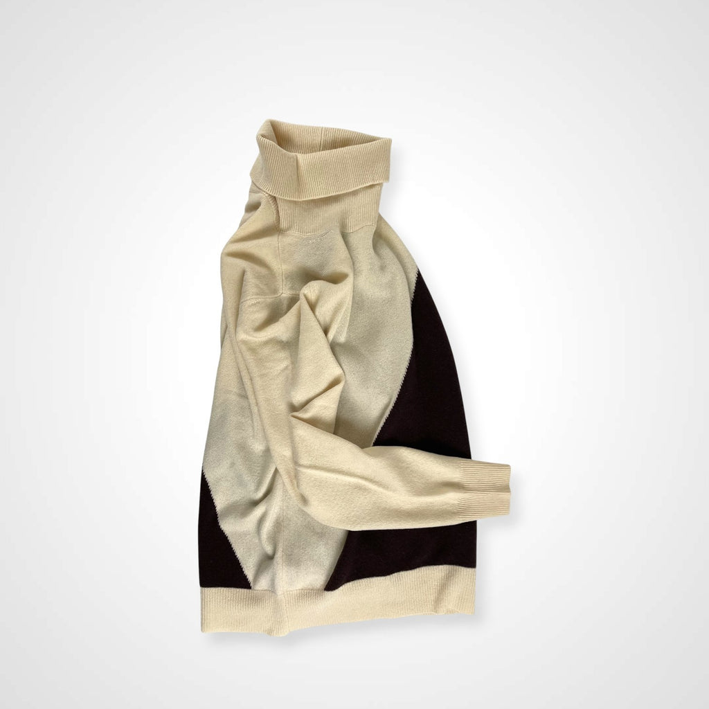 Gianangeli Knitwear Factory ジャンアンジェリ・ニットウェア・ファクトリー / カシミヤタートルネックニット 2トーン SIZE:42