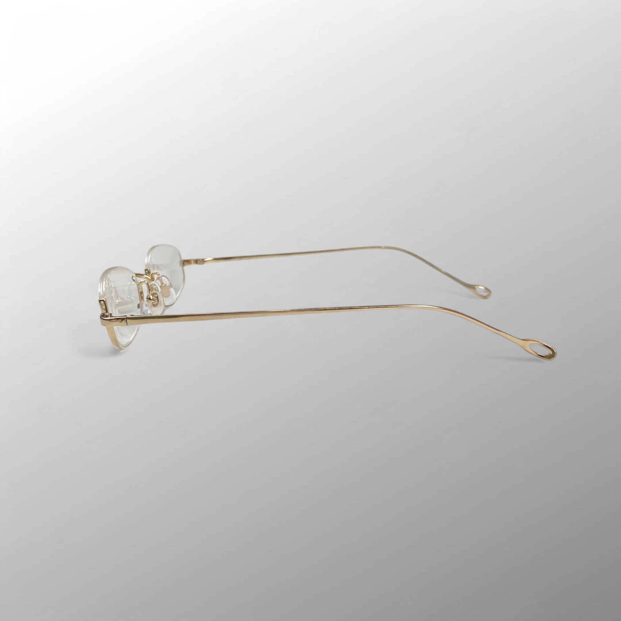 【極美品】 金子眼鏡 × 井戸多美男 職人シリーズ / サンプラチナ アンダーリム 度なしクリアレンズ T429 BWG 参考定価：52,000+tax