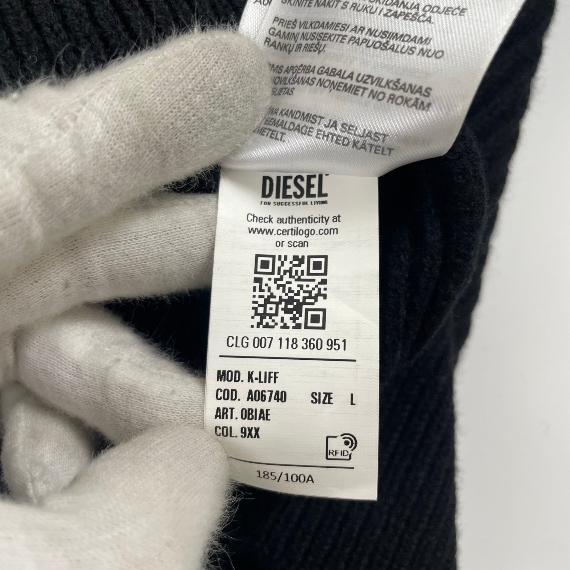 DIESEL / K-LIFFスリーブレイヤードニット 参考定価：38,000+tax