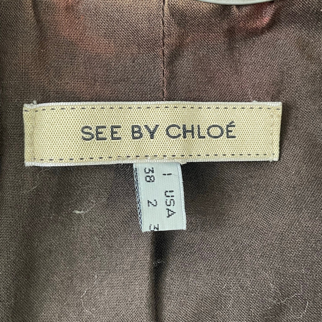 SEE BY CHLOE / ウールMIXジャガードフーデッドコート 参考定価：100,000程度 SIZE:38