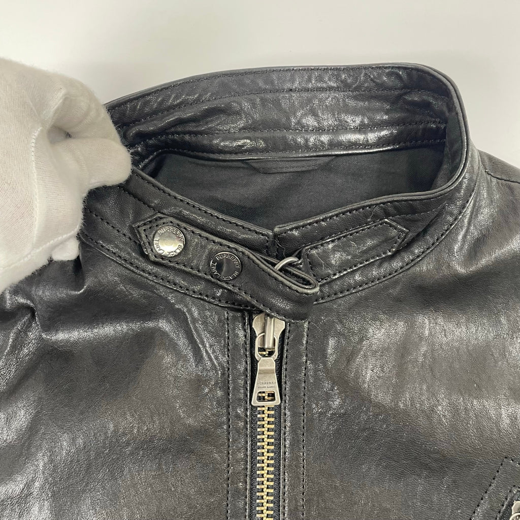 BURBERRY BLACK LABEL バーバリーブラックレーベル / シングルレザーライダースジャケット LUXURY COLLECTION SIZE:L