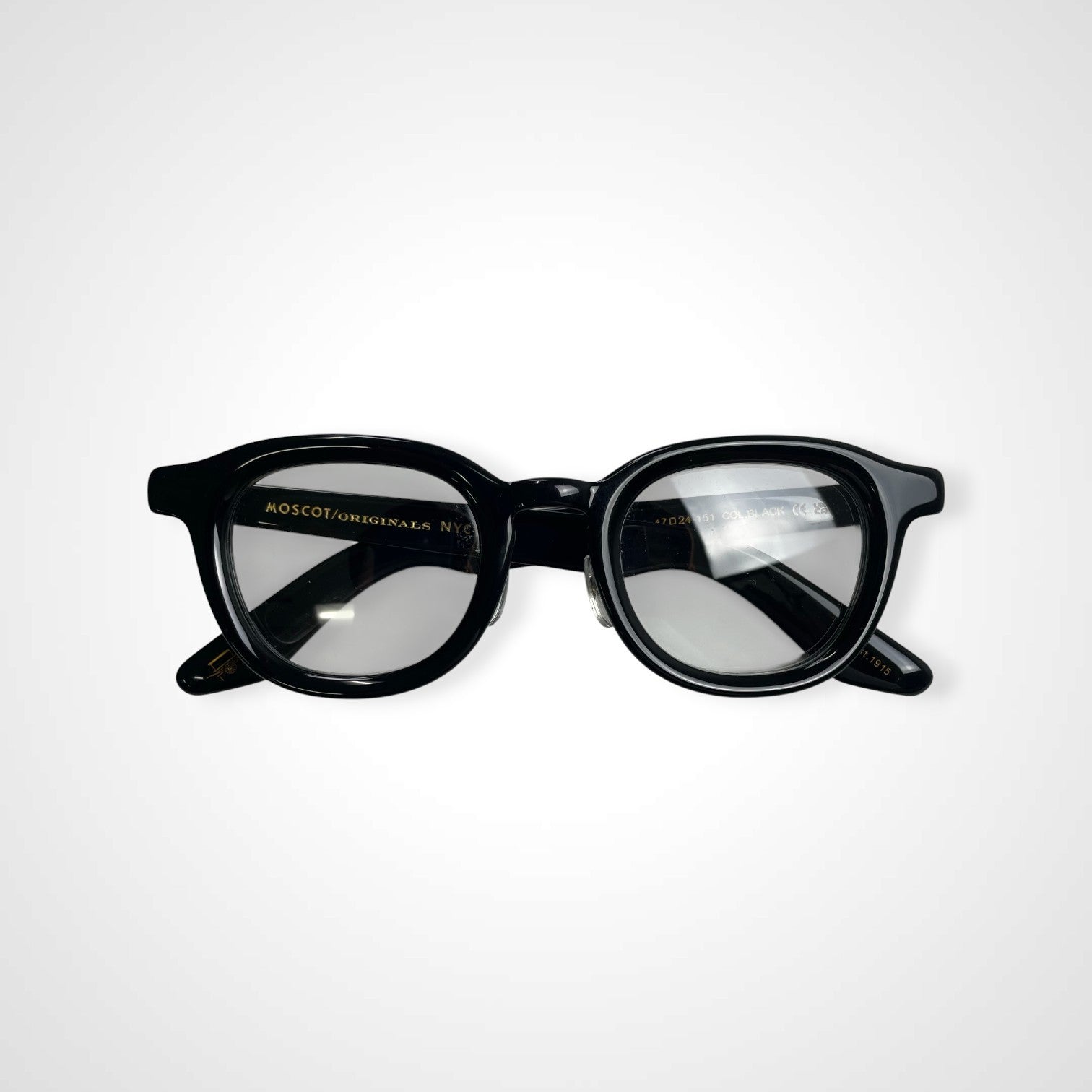 MOSCOT モスコット / DAHVEN 眼鏡 度なしクリアレンズ ケース・袋付 参考定価：45,000+tax SIZE:47□24-151