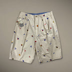 【未使用】 BEAMS PLUS ビームスプラス / 2 Pleats Shorts Embroidery On Print 5ポケット 2タック ハーフパンツ 参考定価：30,000+tax SIZE:L