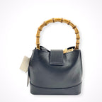 LAURA DI MAGGIO ローラ ディ マッジオ / ハラコ×レザーバンブーハンドルバッグ 未使用品 参考定価：33,000+tax