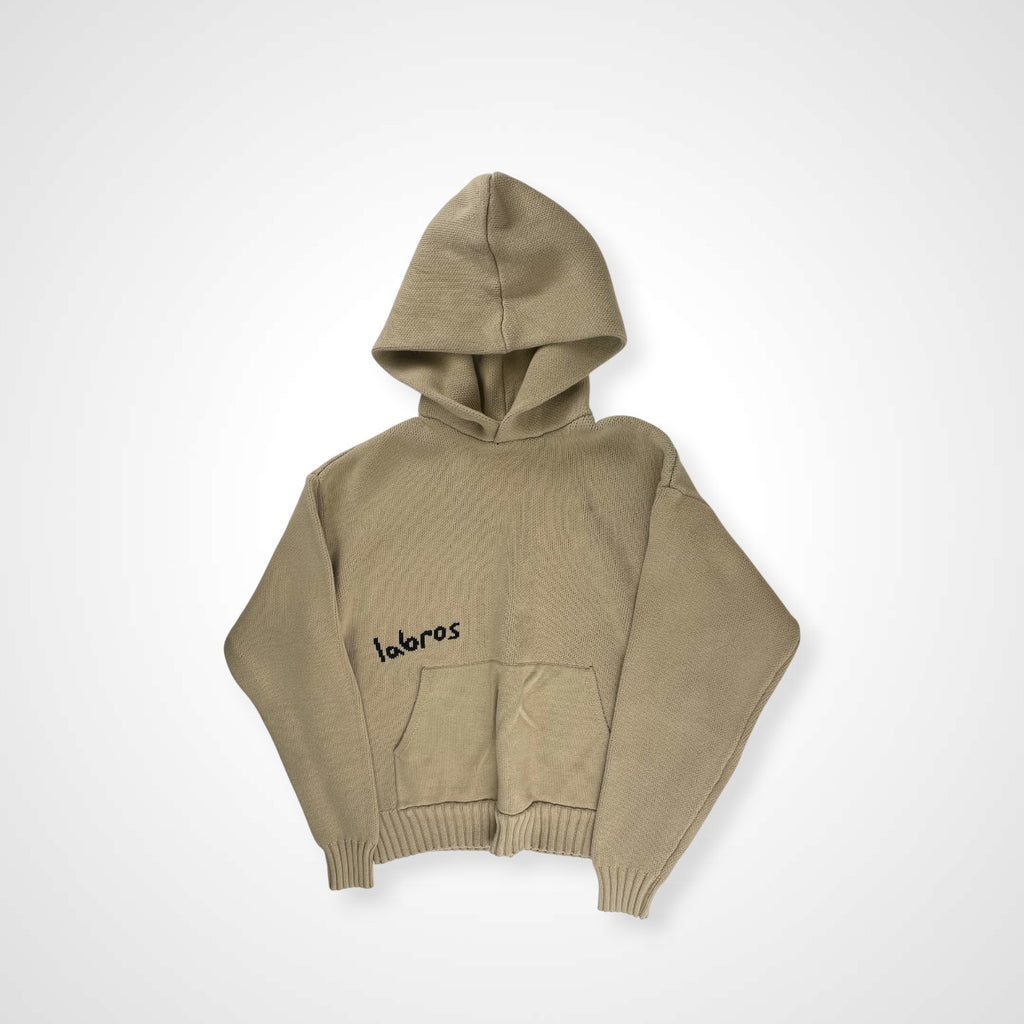 LABROS ラブロス / DINO HOODED SWEATER ニットパーカー ベージュ 参考定価：25,000程度 SIZE:L