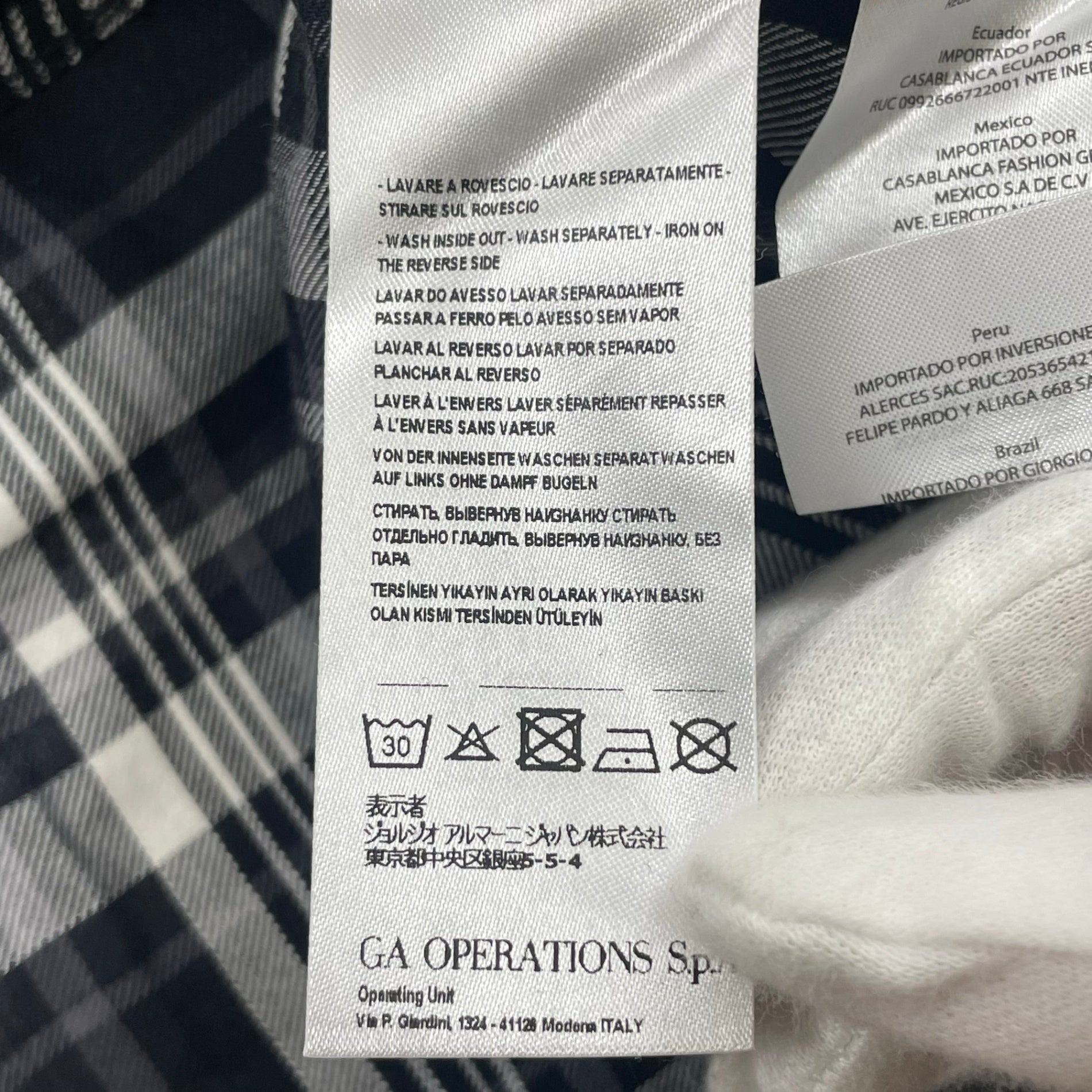 ARMANI EXCHANGE アルマーニ エクスチェンジ / ハイドポケットチェックシャツ 参考定価：25,000程度 SIZE:S