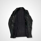 EURO VINTAGE ユーロヴィンテージ / 6-70s フレンチレザーカーコート ステアハイド デニム裏地 SIZE:M程度