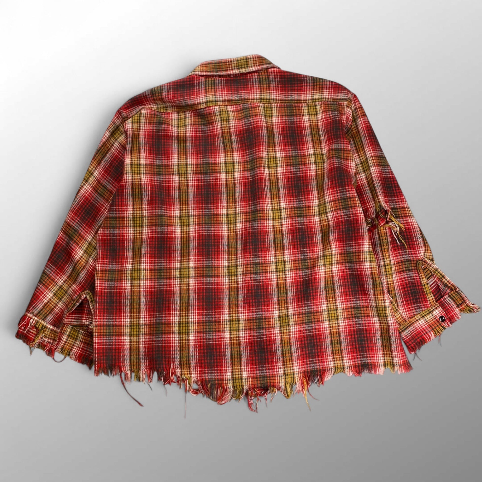 70s VINTAGE WASHINGTON DEE CEE ワシントンディーシー / ヴィンテージフリンジチェックシャツ USA製 SIZE:L程度