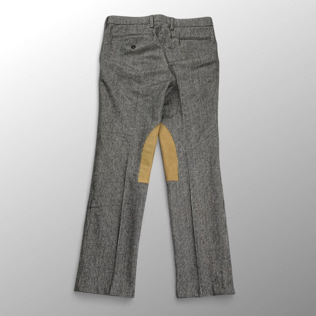 14AW kolor カラー / レザー切替 スラックス ハウンドトゥース グレー SIZE：1