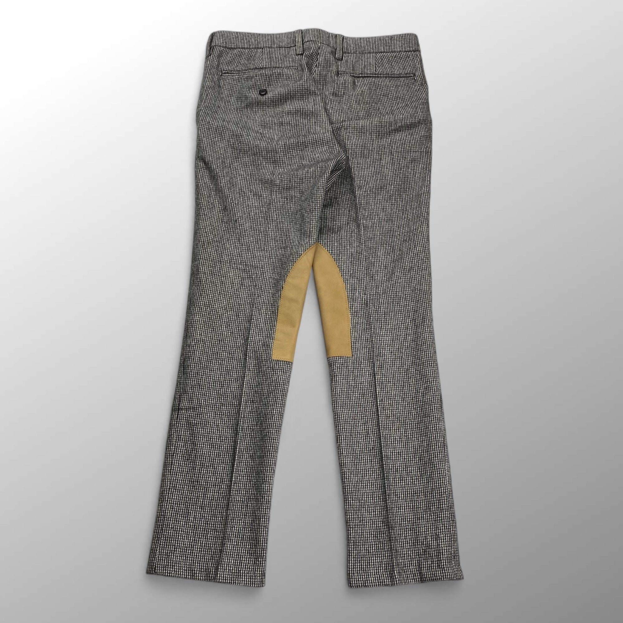 14AW kolor カラー / レザー切替 スラックス ハウンドトゥース グレー SIZE：1