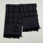 GIORGIO ARMANI ジョルジオアルマーニ / チェック柄ウールストール バイカラー 参考定価：40,000程度  SIZE:165×35.5