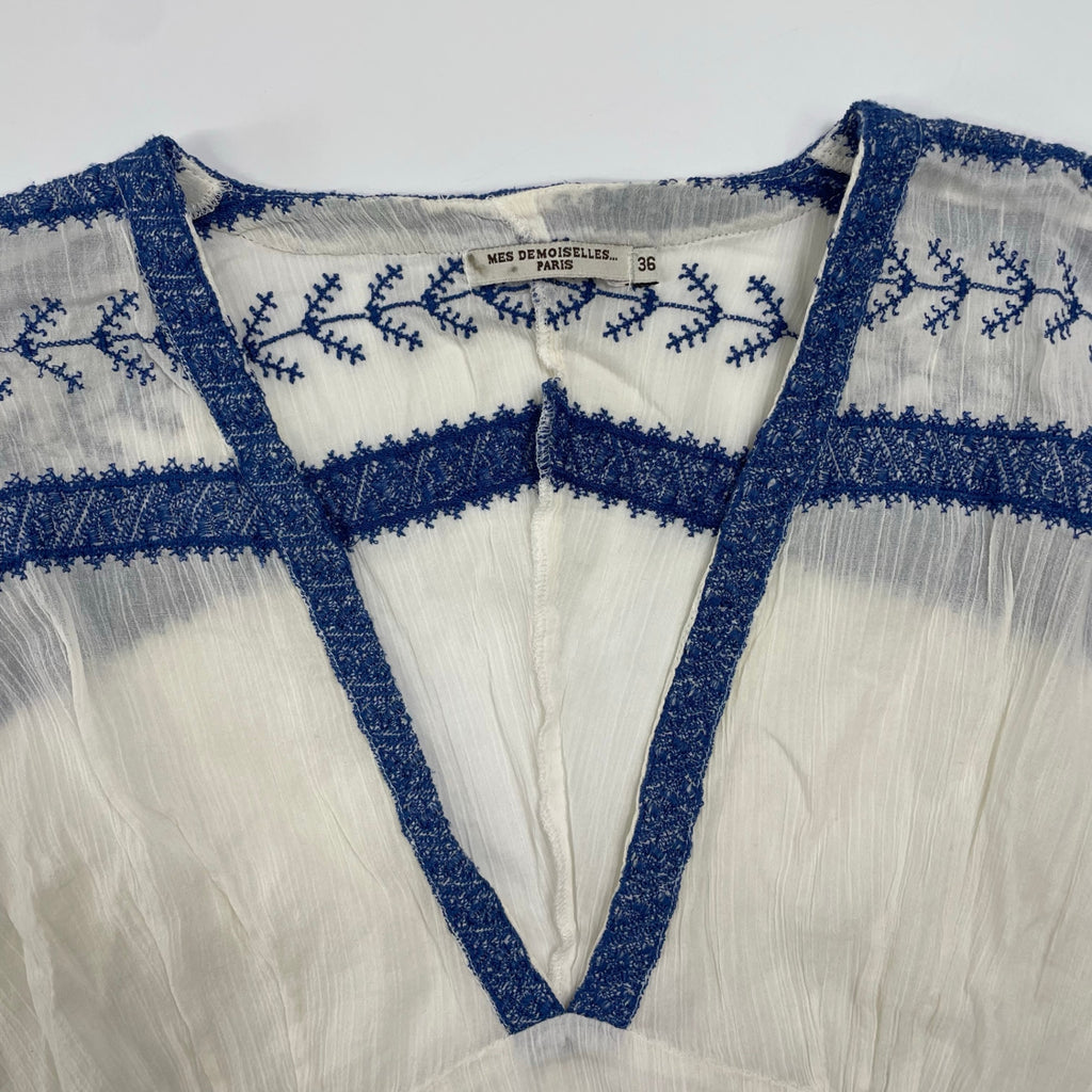 MES DEMOISELLES PARIS メドモアゼル / 刺繍チュニックブラウス インド製 参考定価：28,000程度 SIZE：36