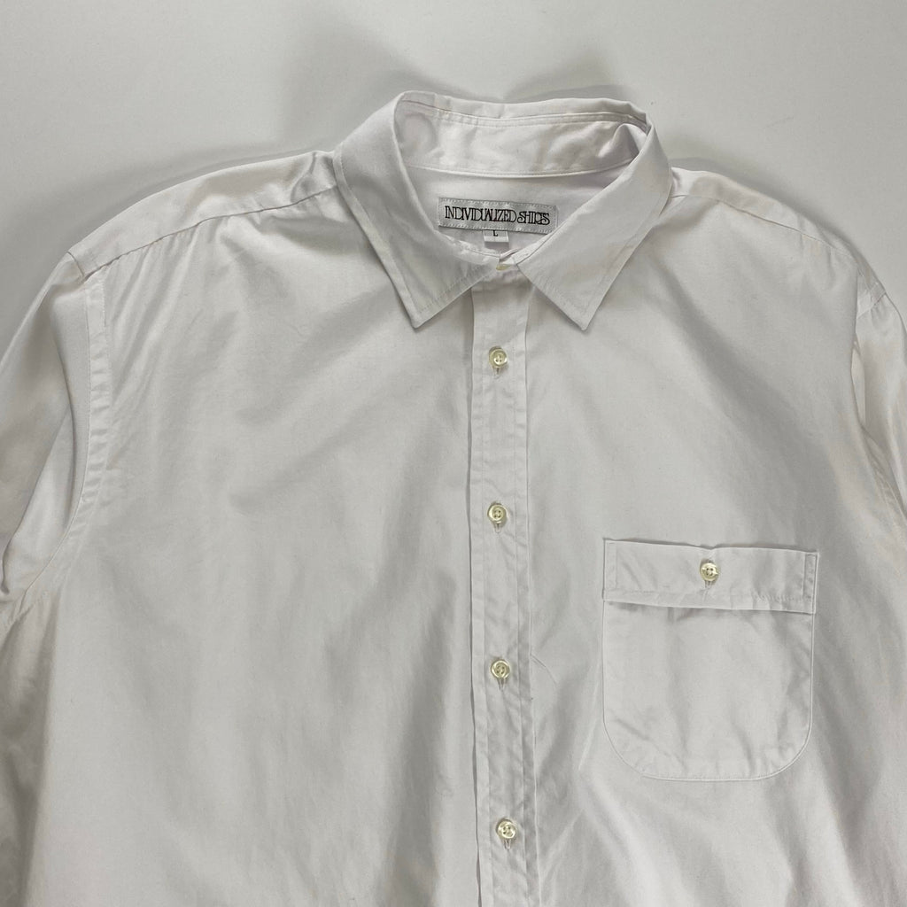 INDIVIDUALIZED SHIRTS インディビジュアライズド シャツ / セミワイド ショートカラー ワイドコットンシャツ USA製 SIZE:L