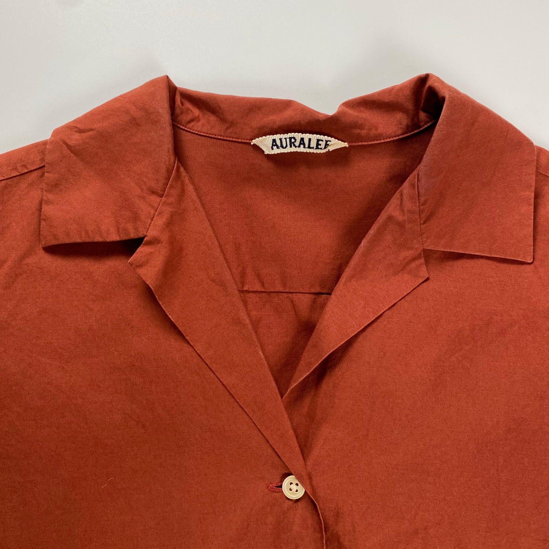 AURALEE オーラリー / SELVEDGE WEATHER CLOTH HALF SLEEVED SHIRTS オープンカラーシャツ SIZE：1