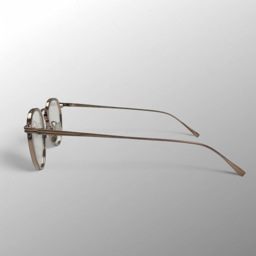 【未使用級】 金子眼鏡 JAPANシリーズ / チタンフレーム ボストン型アイウェア ブロンズカラー 度なしクリアレンズ KJ-62 参考定価：50,000+tax