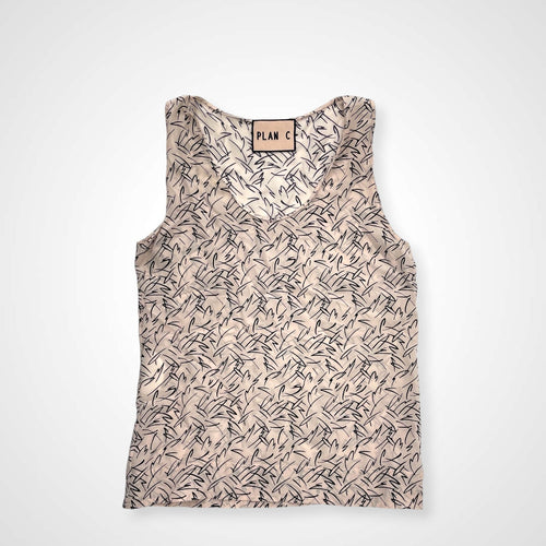 PLAN C プランシー / シルクノースリーブブラウス 参考定価：50,000程度 SIZE:38