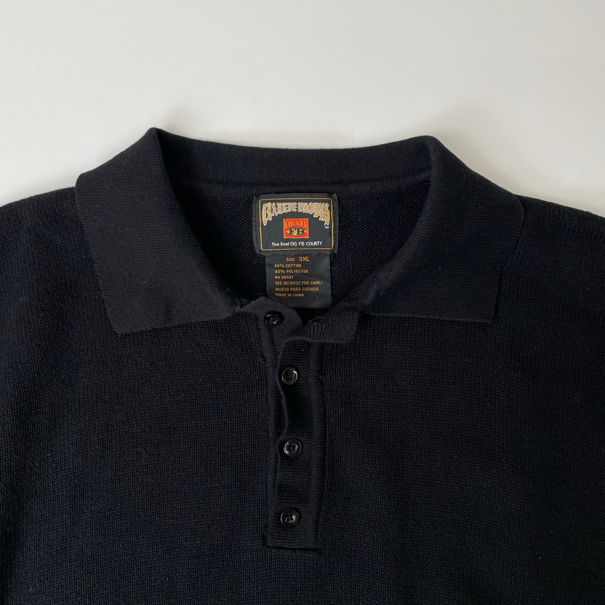 FB COUNTY / ヘビーニットポロシャツ ブラック 参考定価：14,000程度 SIZE:3XL