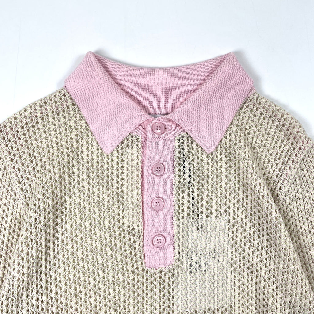ISABELLE BLANCHE / クロシェニットポロシャツ 未使用品 参考定価：29,000+tax SIZE:XS