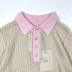 ISABELLE BLANCHE / クロシェニットポロシャツ 未使用品 参考定価：29,000+tax SIZE:XS