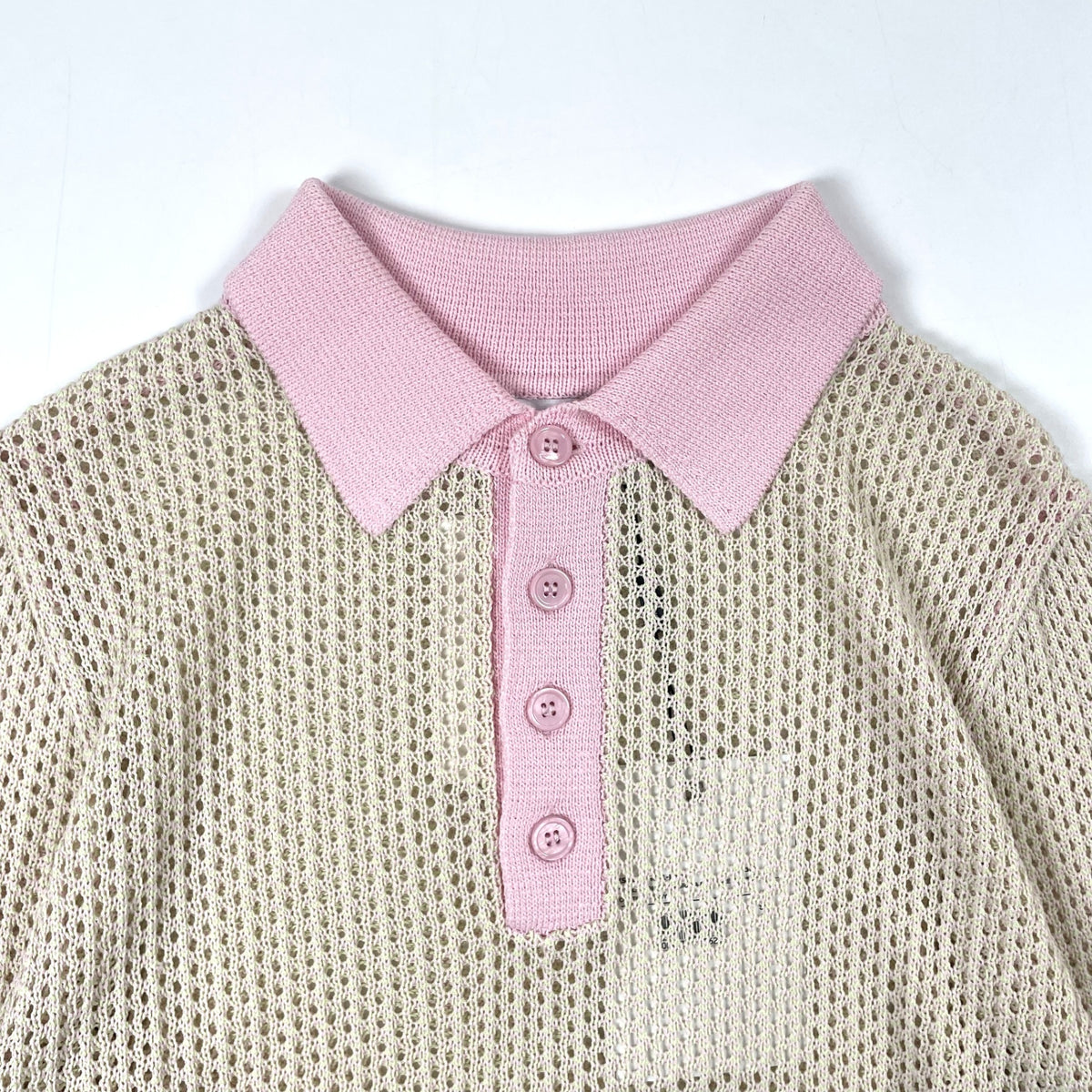 ISABELLE BLANCHE / クロシェニットポロシャツ 未使用品 参考定価：29,000+tax SIZE:XS