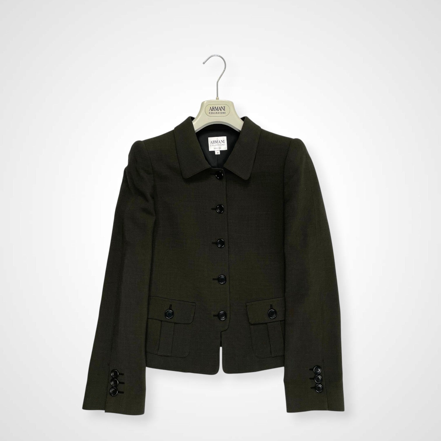 ARMANI COLLEZIONI アルマーニ コレッツォーニ / デザインコンパクトジャケット イタリア製 SIZE:40