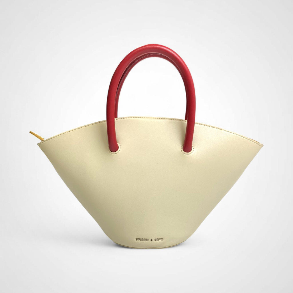 CHARLES＆KEITH チャールズアンドキース / 舟型ハンドバッグ ポーチ収納付 オフホワイト