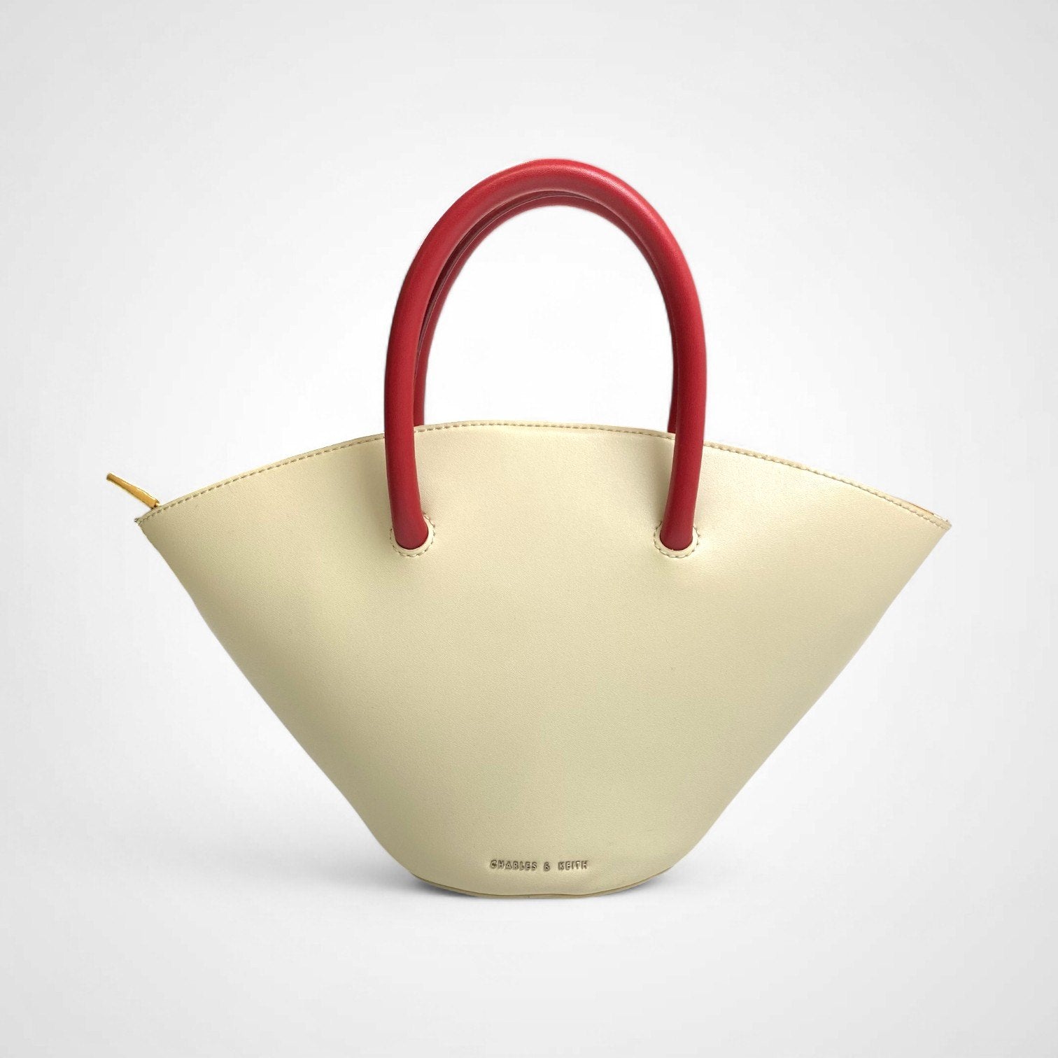 CHARLES＆KEITH チャールズアンドキース / 舟型ハンドバッグ ポーチ収納付 オフホワイト