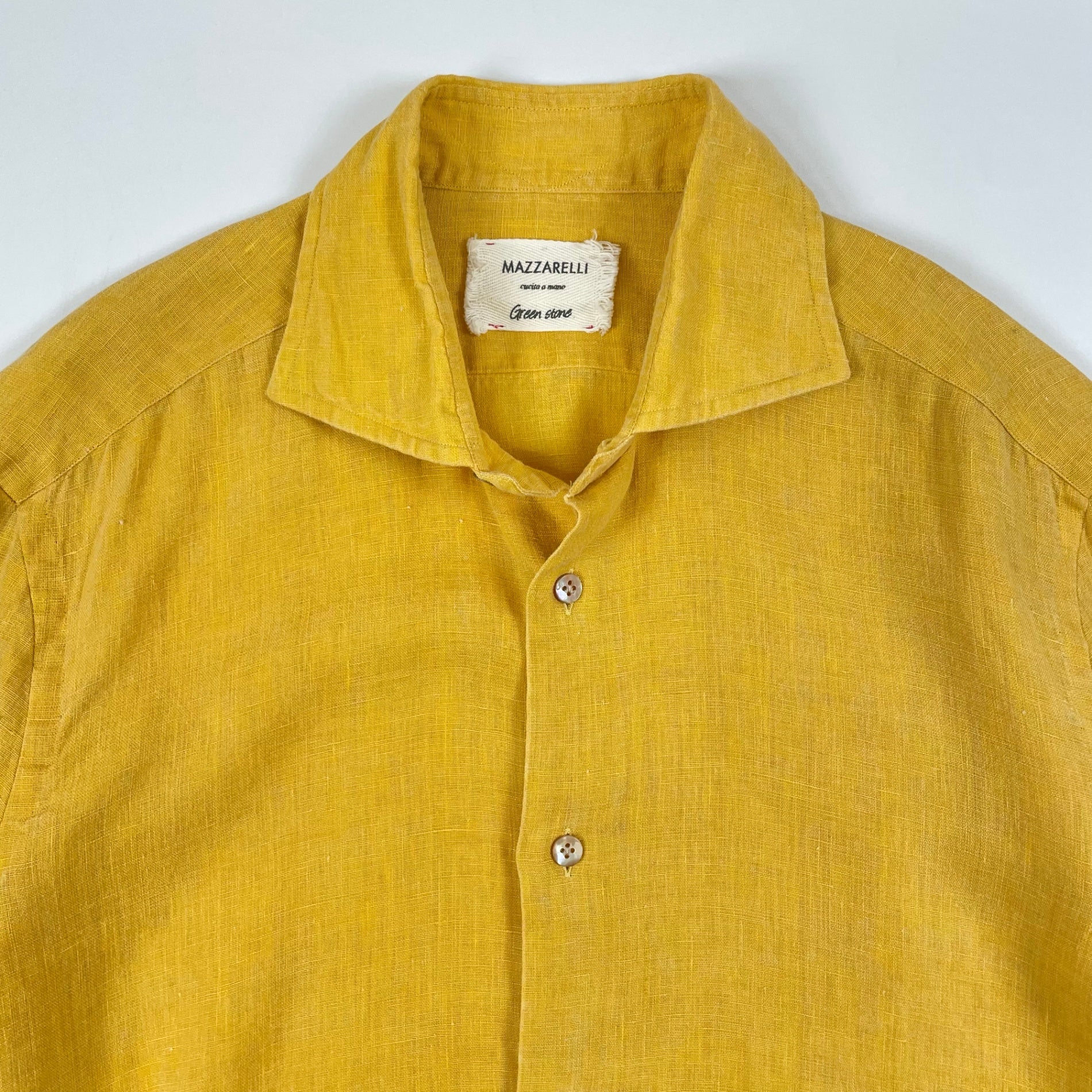 MAZZARELLI / リネンハンドフィニッシュシャツ 参考定価：40,000程度 SIZE：40
