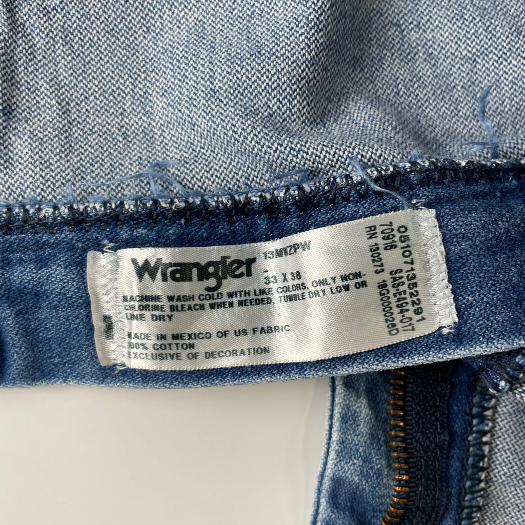 Wrangler GREEN DOOR ラングラー グリーンドア / リメイク箔押しデニムパンツ USA生地 SIZE:33×38(カットオフ)