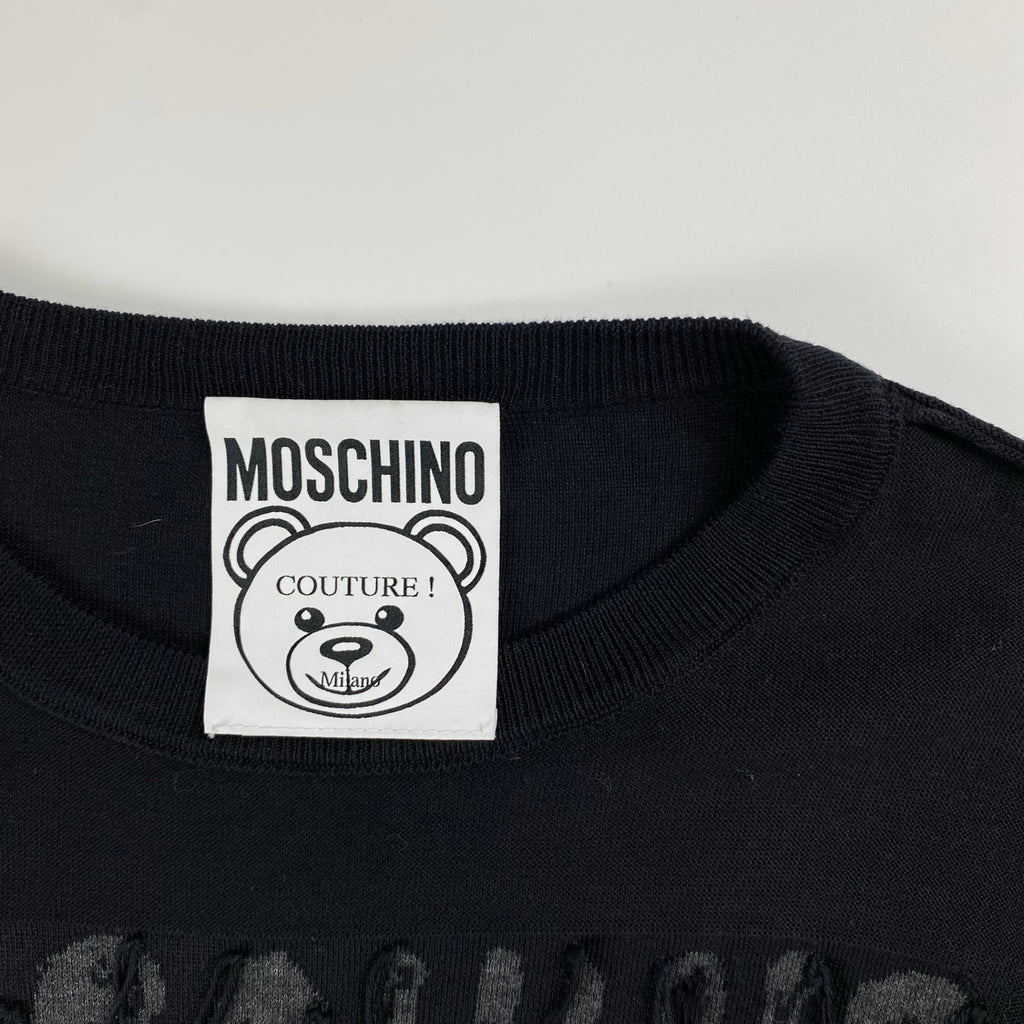 MOSCHINO COUTURE モスキーノ クチュール / ヴァンパイアベア フリンジニット イタリア製 ユニセックス SIZE：46（M程度）