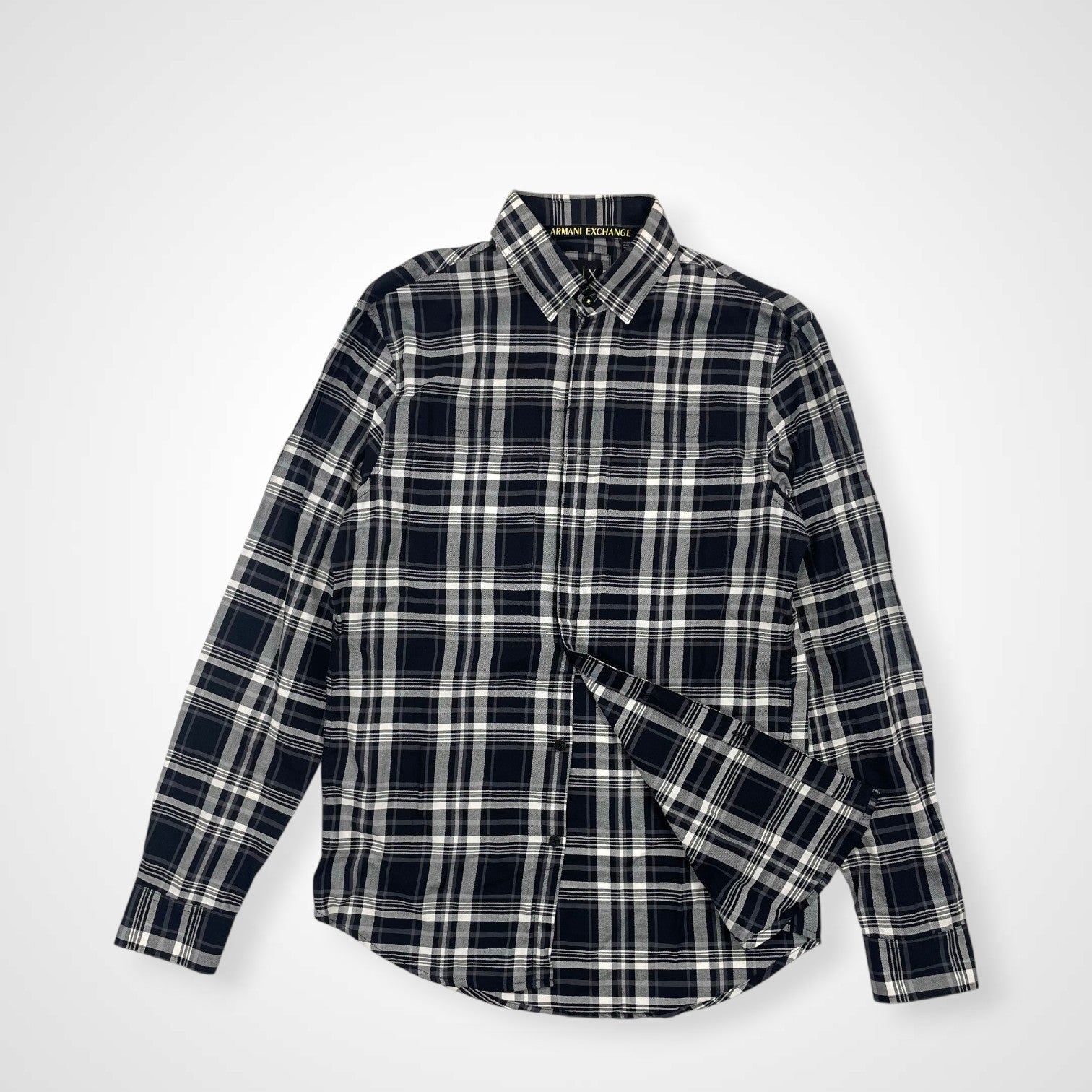 ARMANI EXCHANGE アルマーニ エクスチェンジ / ハイドポケットチェックシャツ 参考定価：25,000程度 SIZE:S