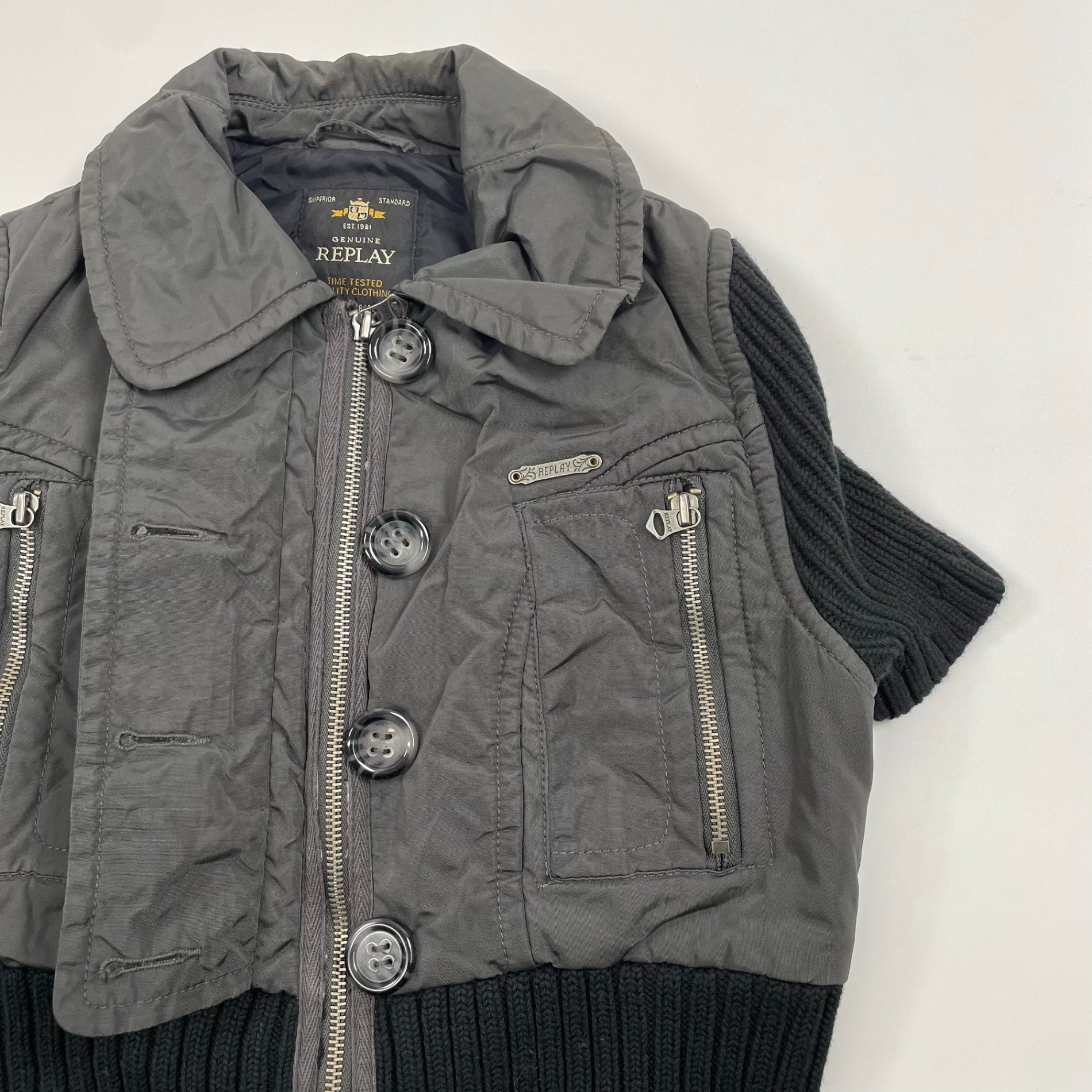 REPLAY リプレイ / ギミックベスト ブラック Y2K SIZE：XS