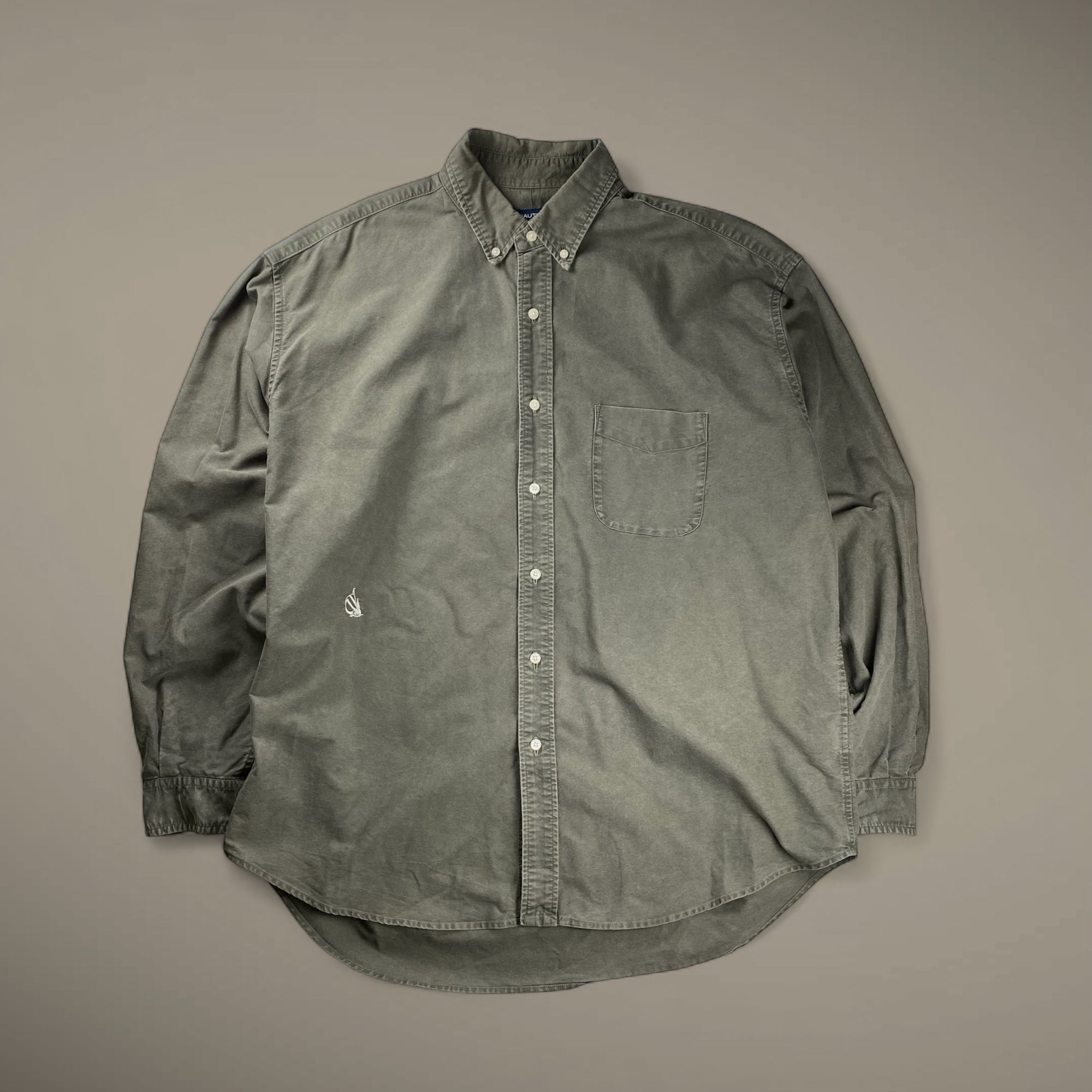 NAUTICA ノーティカ / ビッグ ボタンダウンシャツ 墨黒 長谷川 昭雄 SIZE:XXL