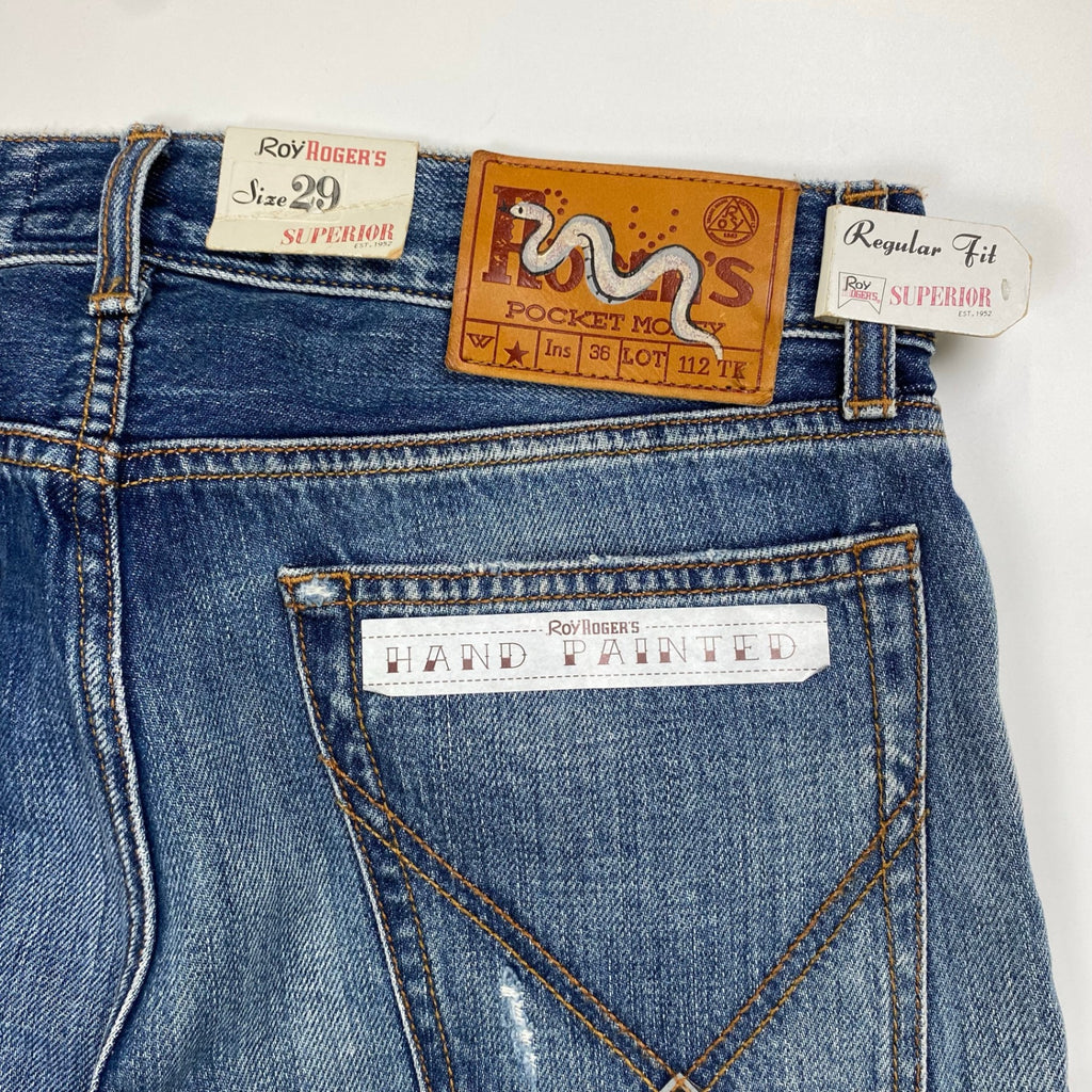 【未使用品】 Roy ROGER’S ロイ ロジャース / CULT SUPERIOR DENIM ハンドペイント デニムパンツ イタリア最古のデニムブランド SIZE：29