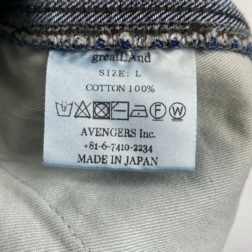 greatLAnd ORIGINAL / BAD BOY DOUBLE FRONT DENIM ダメージ デニムパンツ SIZE:L