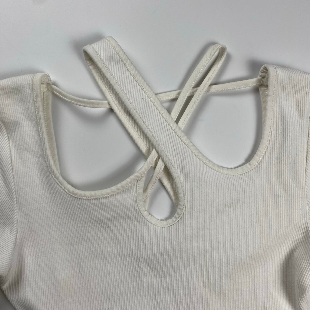 MELT THE LADY メルト ザ レディ / アシンメトリー リブカットソー ホワイト SIZE：FREE