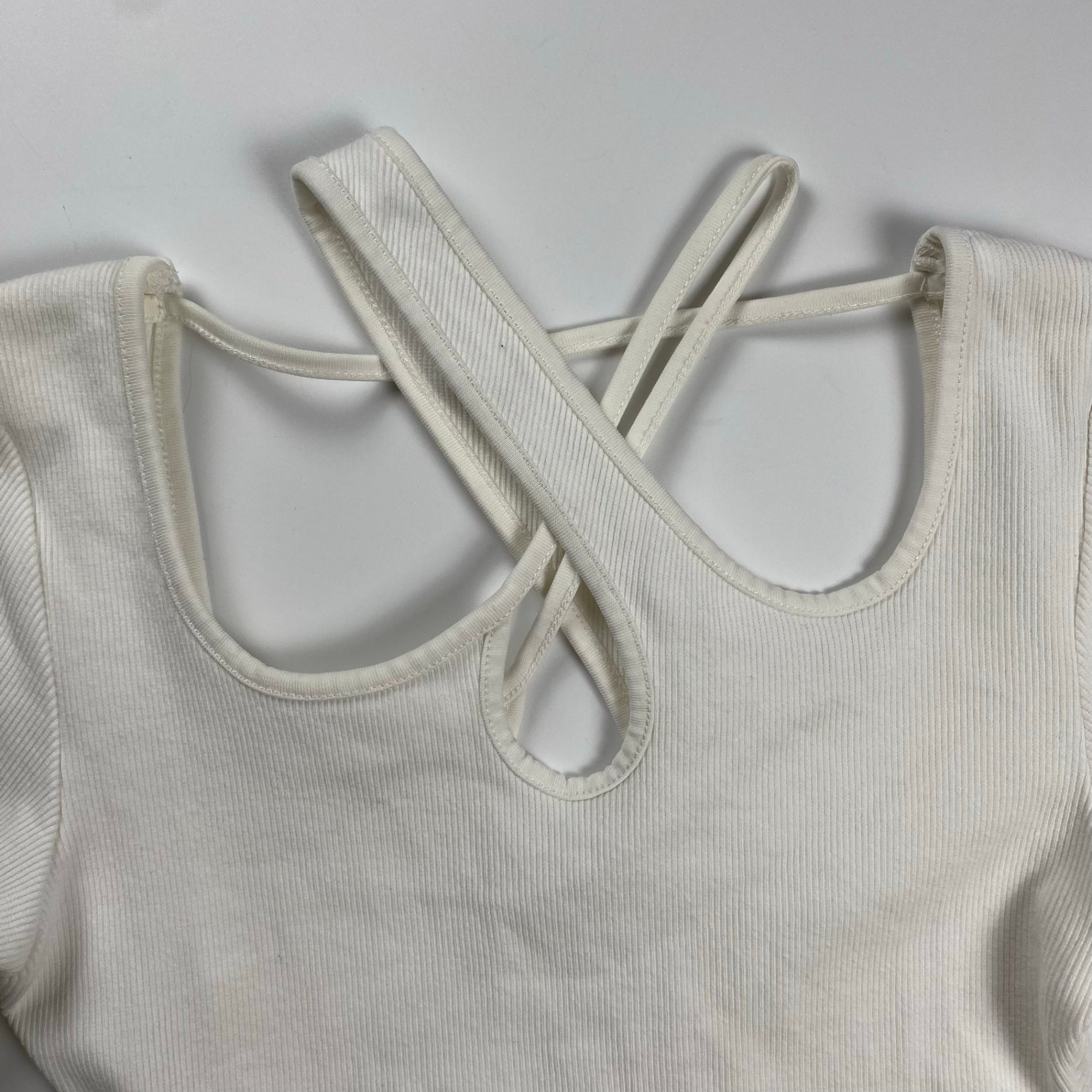 MELT THE LADY メルト ザ レディ / アシンメトリー リブカットソー ホワイト SIZE：FREE