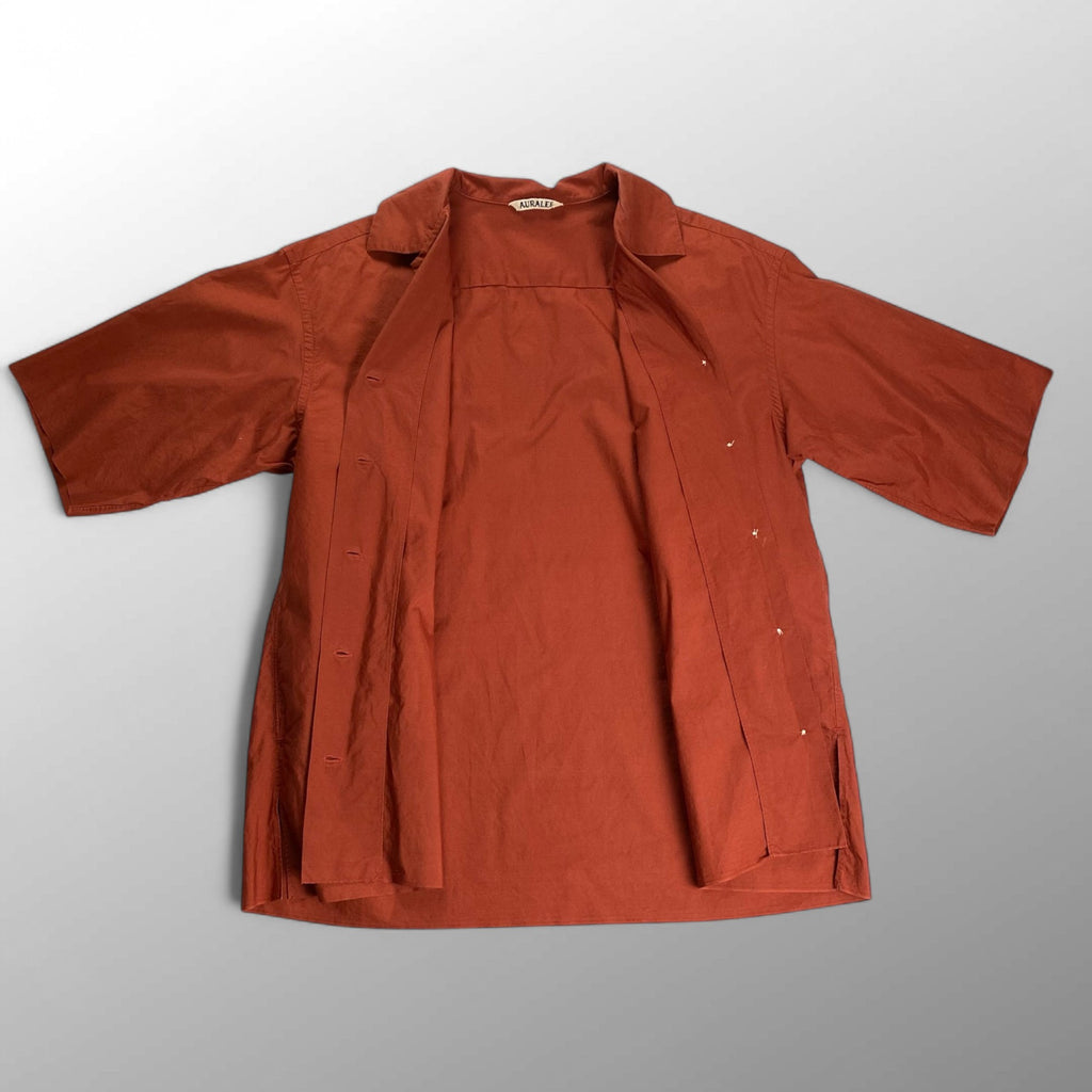 AURALEE オーラリー / SELVEDGE WEATHER CLOTH HALF SLEEVED SHIRTS オープンカラーシャツ SIZE：1