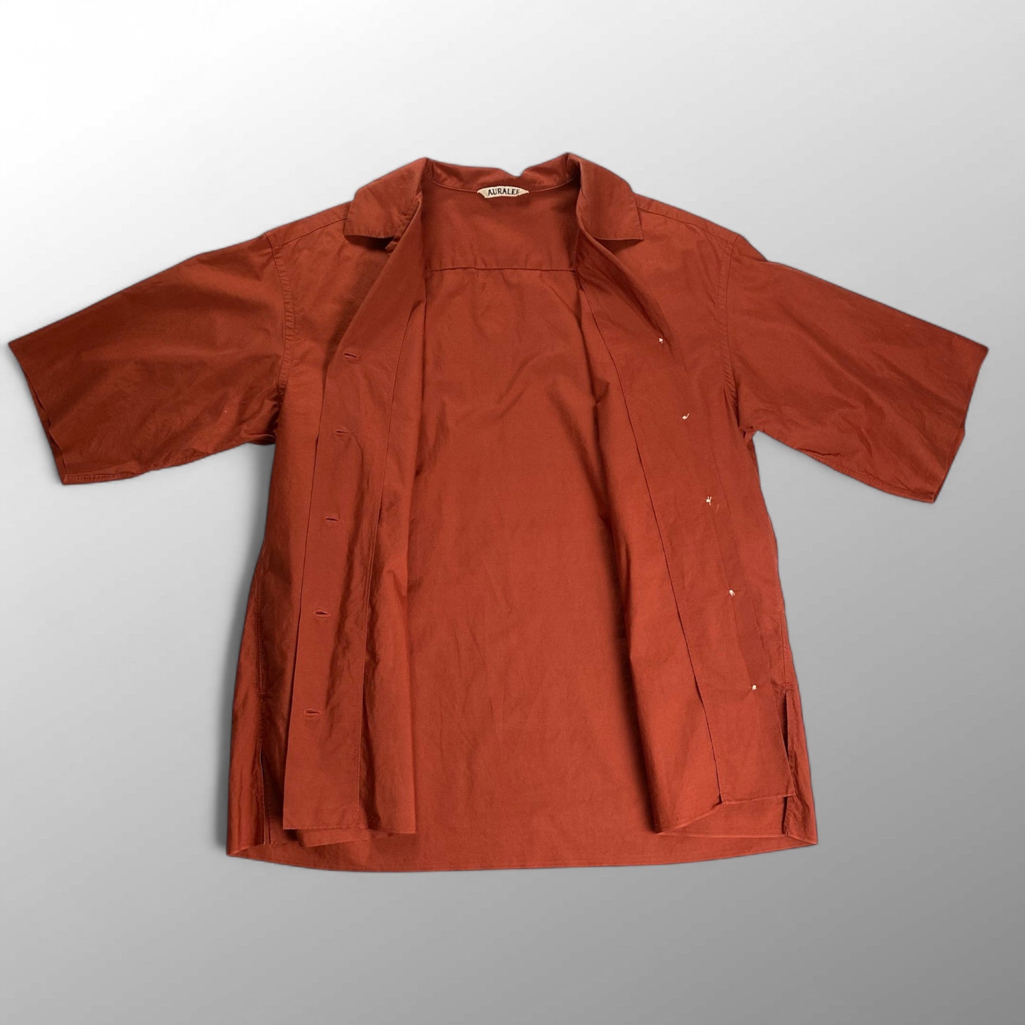 AURALEE オーラリー / SELVEDGE WEATHER CLOTH HALF SLEEVED SHIRTS オープンカラーシャツ SIZE：1
