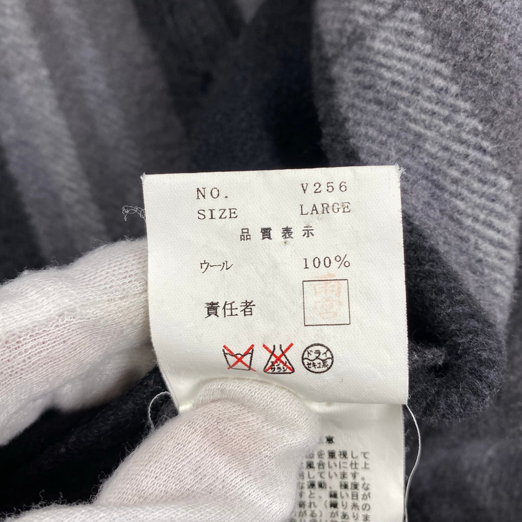 03AW Undercoverism アンダーカバイズム / アーカイブ paper doll期 再構築ブランケットシャツ グレー×ブラック SIZE：L