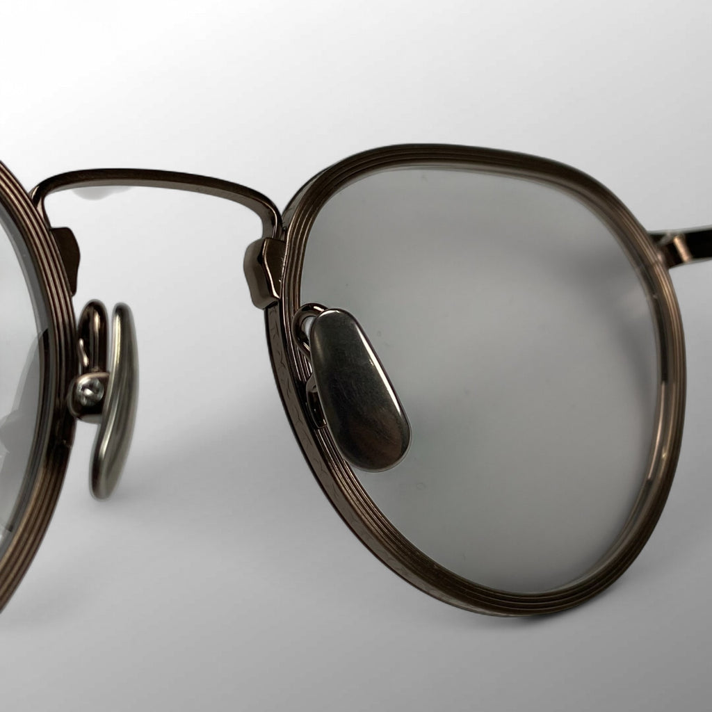 【未使用級】 金子眼鏡 JAPANシリーズ / チタンフレーム ボストン型アイウェア ブロンズカラー 度なしクリアレンズ KJ-62 参考定価：50,000+tax