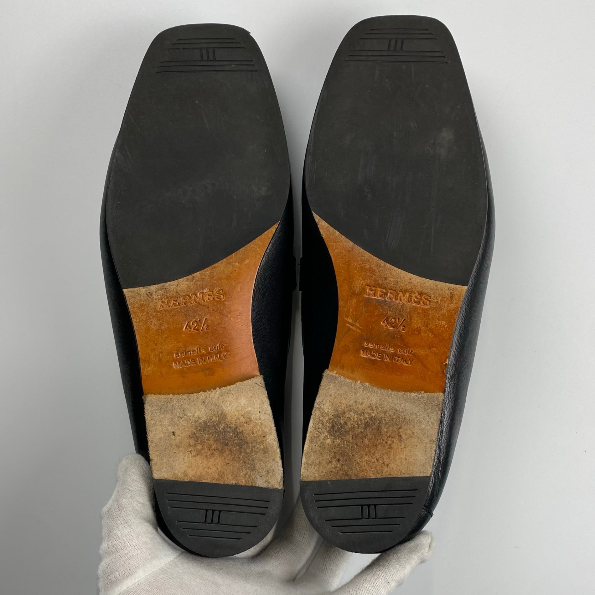 HERMES エルメス / ケリー バックル ローファー オールブラック SIZE:42 1/2(27cm程度)